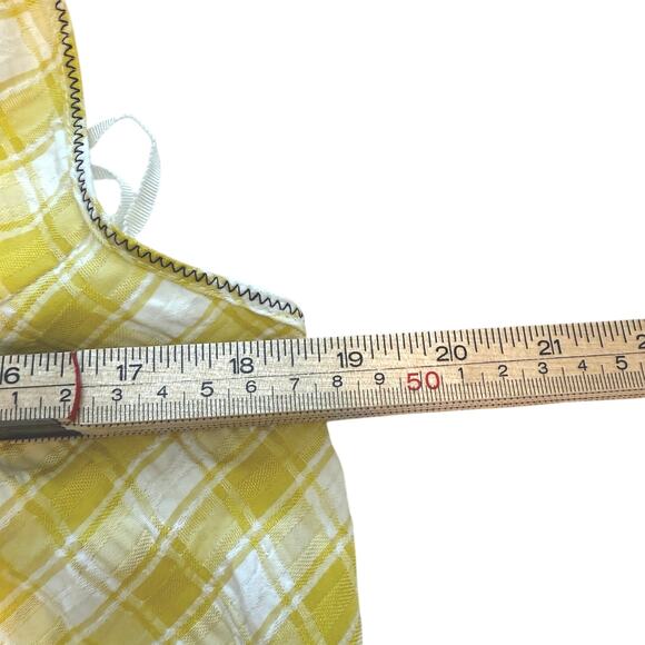 Free People Yellow Gingham Maxi Dress | Boho Western Tiered Ruffle | Large - Picture 11 of 12